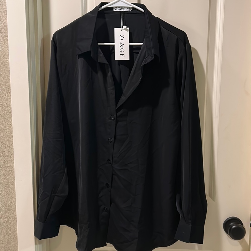 ZC & GF Black long sleeve Blouse 2XL